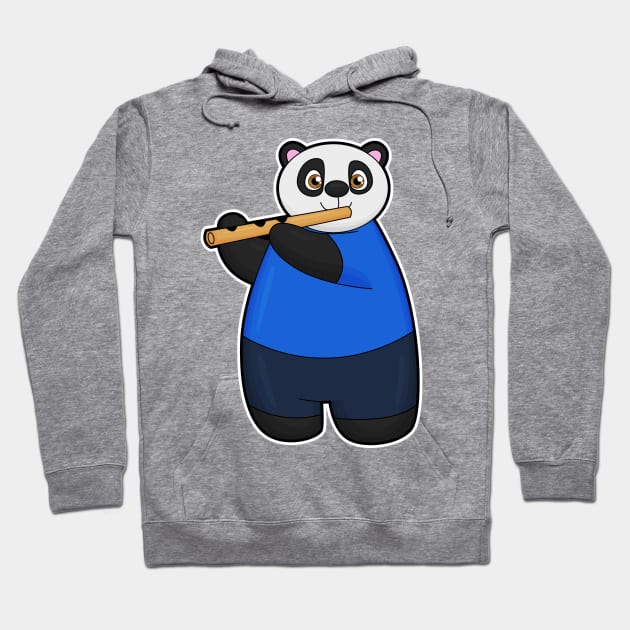 Panda as Musician with Flute Hoodie by Markus Schnabel